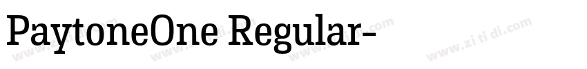 PaytoneOne Regular字体转换